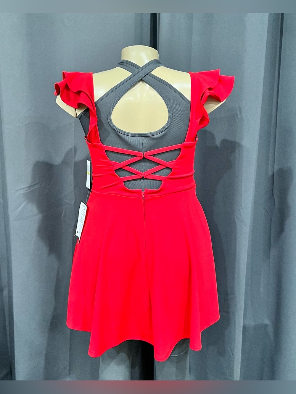 NWT Macy’s Size 17 City Studio‎ Red Mini Dress - Picture 5 of 9